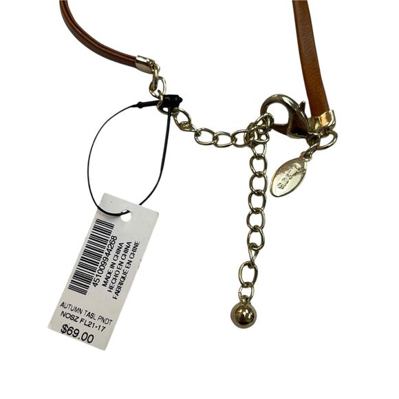 NWT CHICO'S Signed "AUTUMN TASSLE PENDANT" Necklace Orange 28" Long - $69 MSRP - Picture 4 of 4